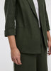 Open Linen Blazer with 3/4 Sleeves