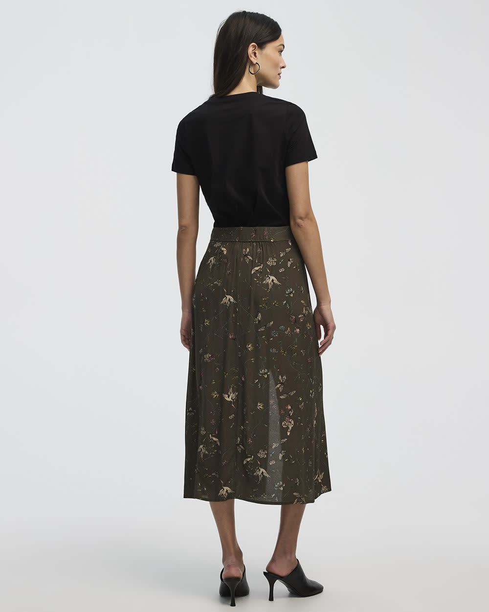 Jupe midi en silhouette en A