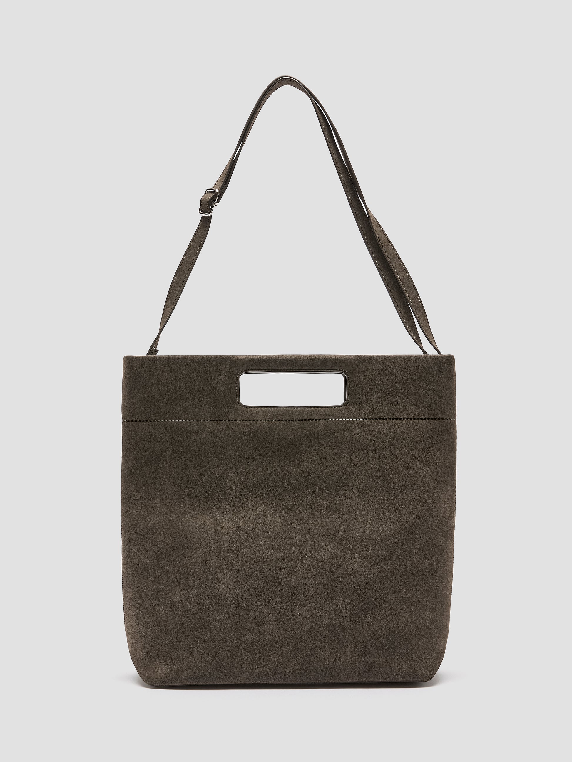 Structured Faux-Suede Tote Bag