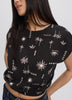 Extended-Sleeve Crew-Neck Blouse with Elasticated Hem