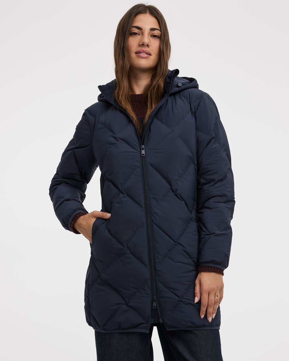 Long Hooded Puffer Jacket