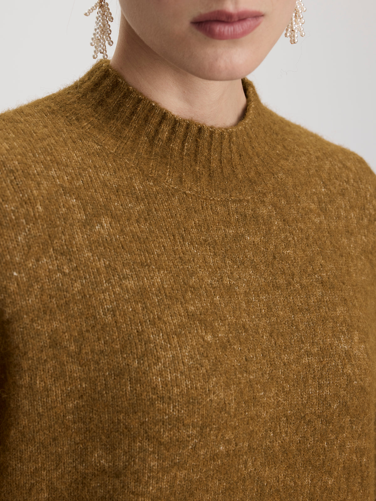 Long-Sleeve Mock-Neck Wool-Blend Sweater