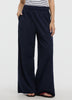 Wide-Leg High-Rise Pull-On Piqué Pant