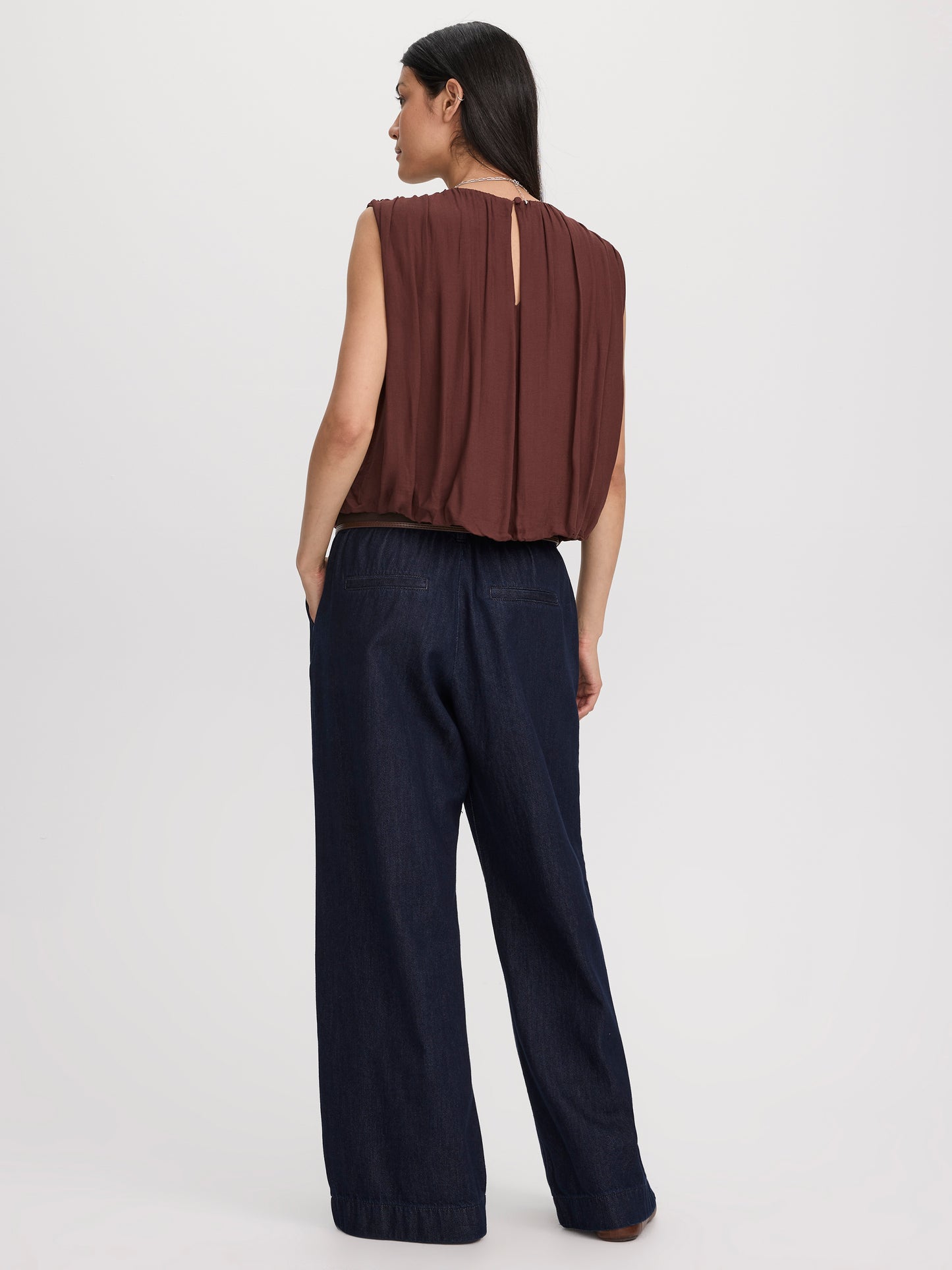 Crew-Neck Tank with Bubble Hem
