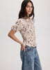 Smocked Blouse with Short Bubble Sleeves