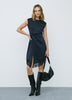 Fitted Cocktail Dress with Knot and Lace Trim