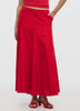 Linen High-Rise A-Line Midi Skirt