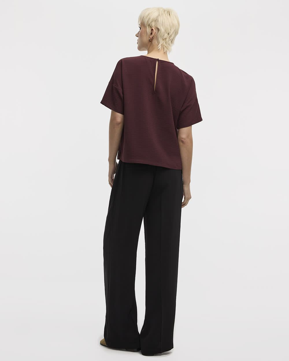 Short-Sleeve Crew-Neck Blouse