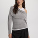 Long-Sleeve Off-the-Shoulder Top with Fooler Insert