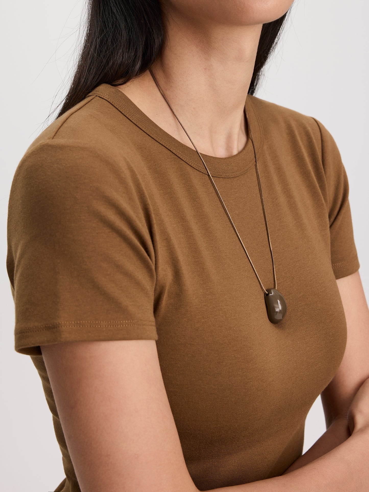 Fitted Crew-Neck Ribbed T-Shirt