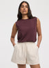 Crew-Neck Tank with Bubble Hem