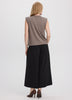 Sleeveless Crew-Neck Top with Shoulder Pads