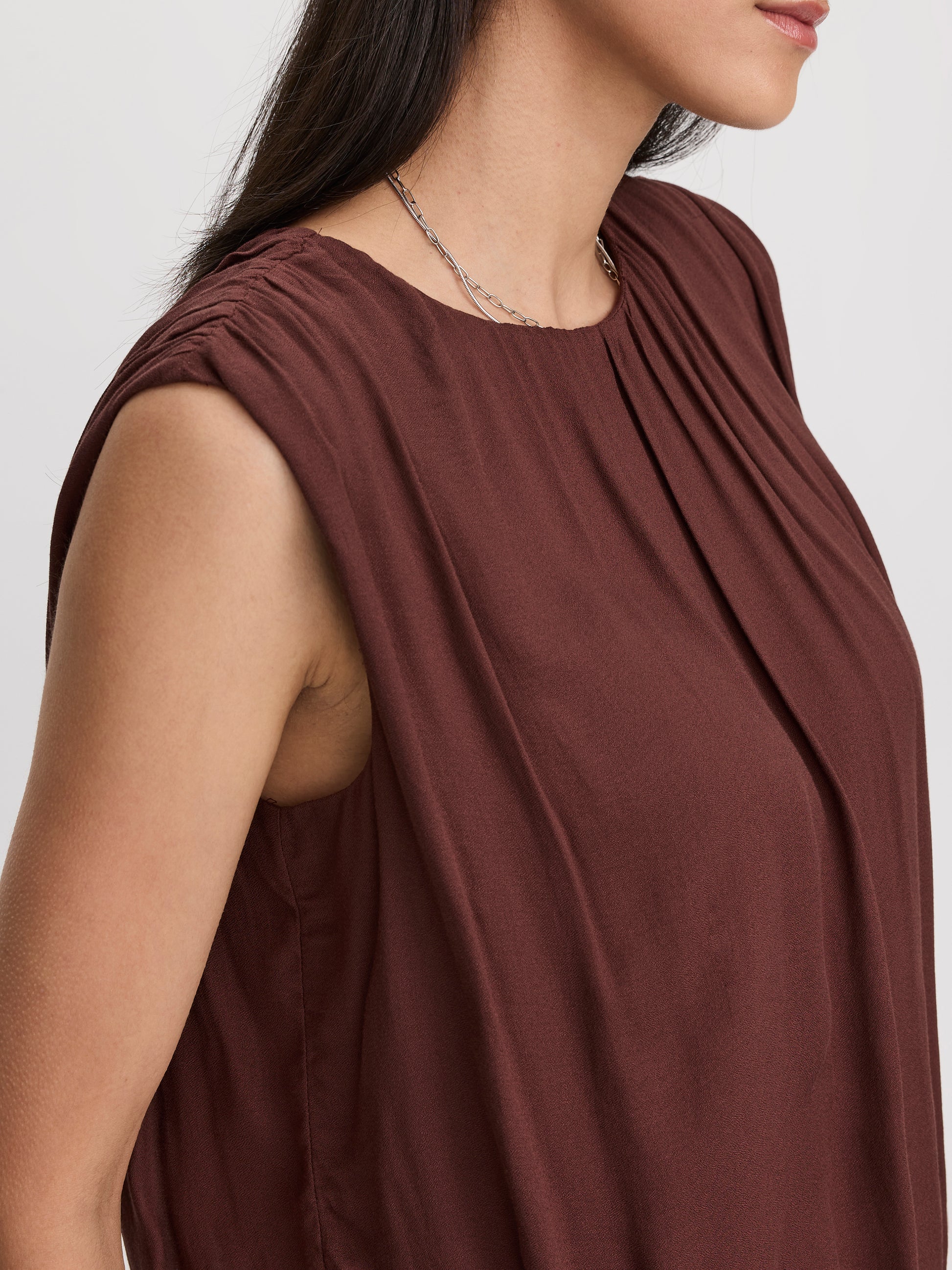 Crew-Neck Tank with Bubble Hem