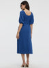 Short-Sleeves Scoop-Neck Empire Midi Dress