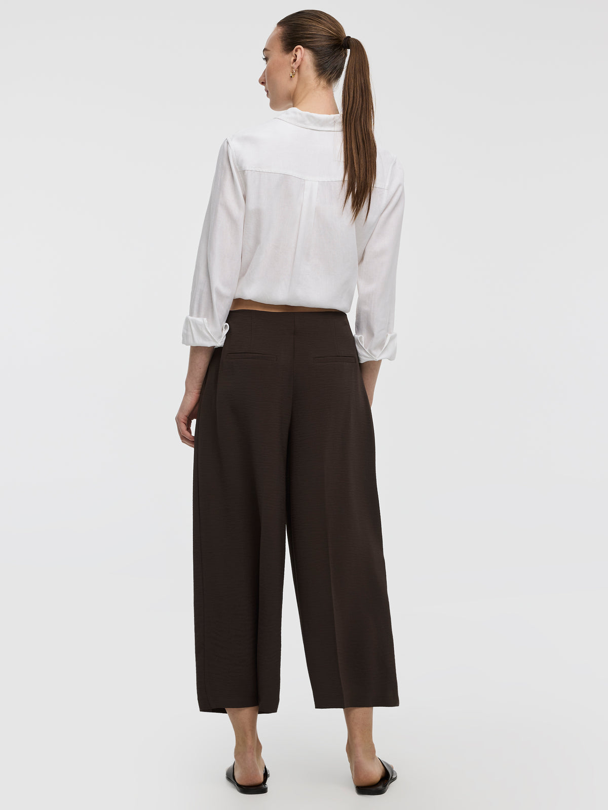 Cropped Wide-Leg High-Rise Pant