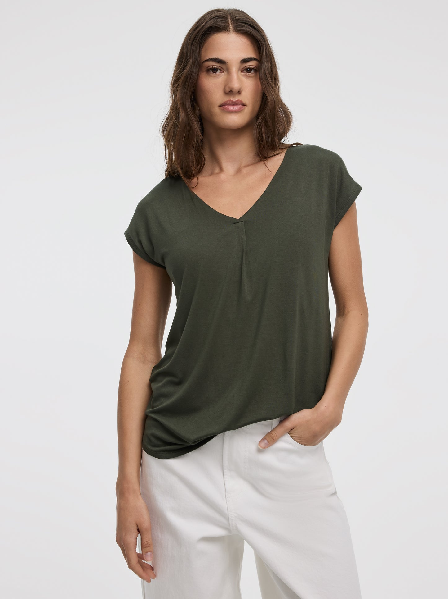 Extended-Sleeve V-Neck Tunic