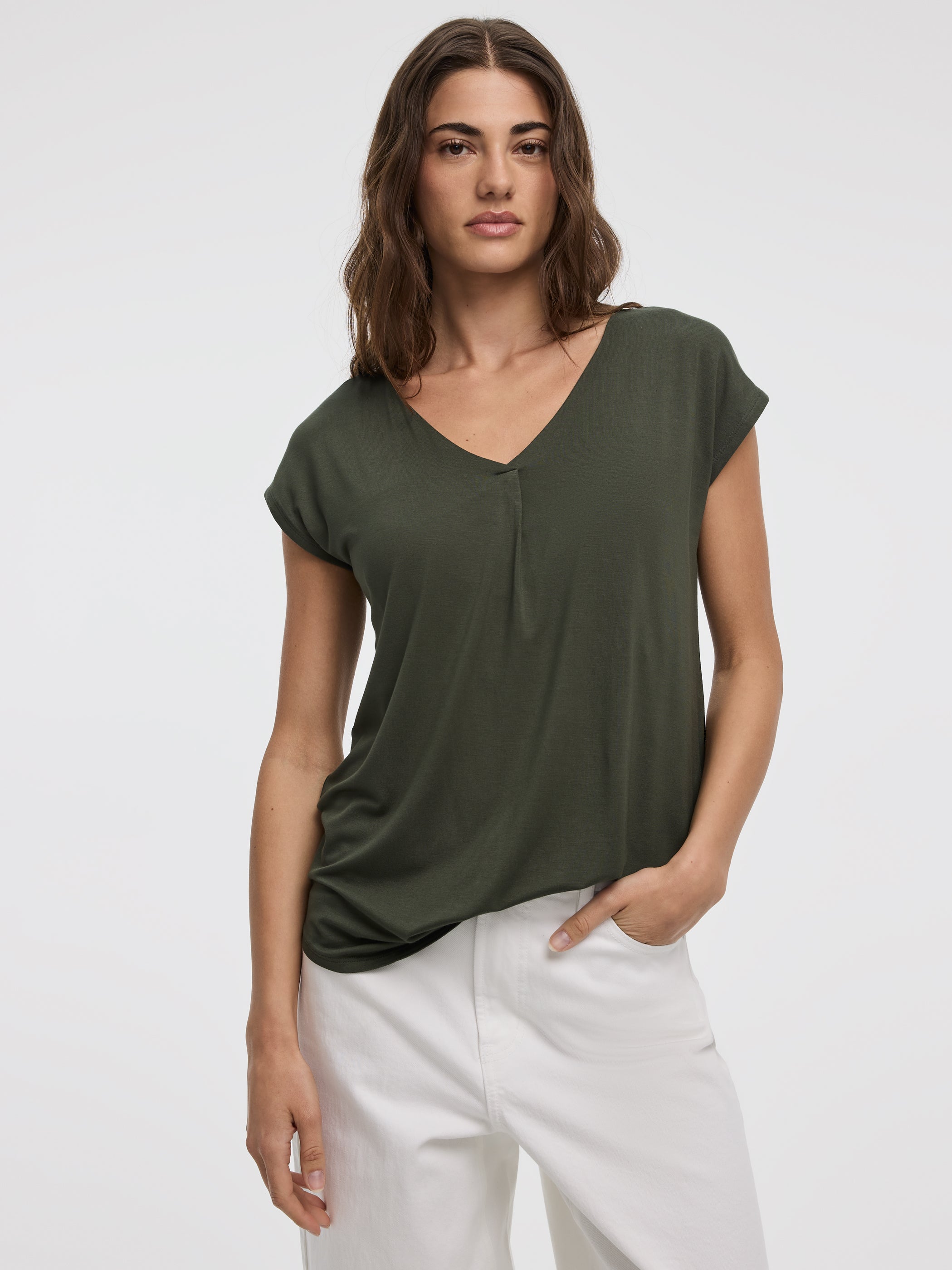 Extended-Sleeve V-Neck Tunic