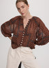 Long-Sleeve Loose Chiffon Blouse