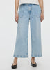 Jean court à jambe large et taille haute