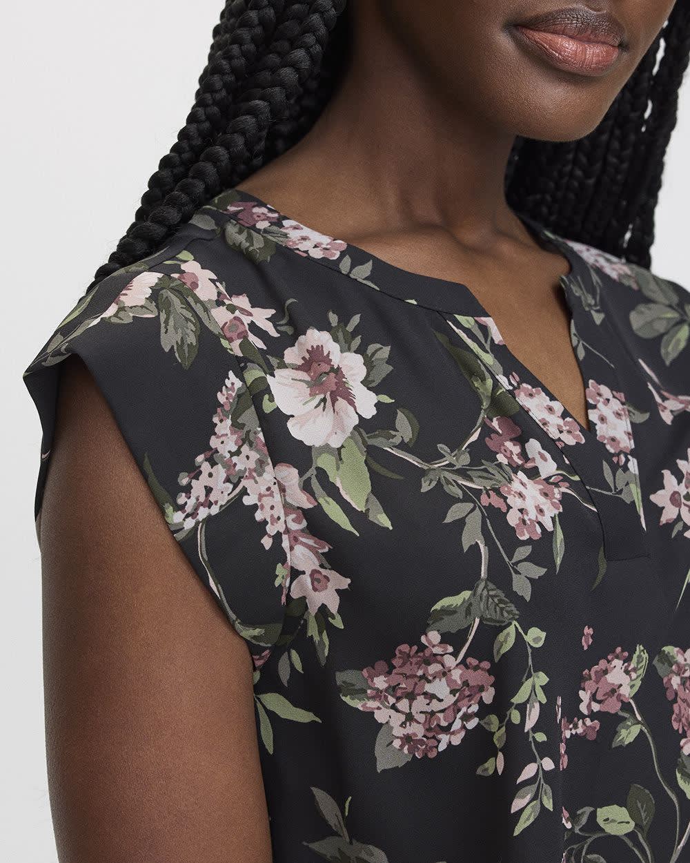 Blouse à  manches très courtes et col fendu - R Essentials