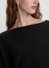 Merino-Blend Long-Sleeve Off-the-Shoulder Sweater