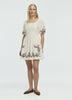 Short-Sleeve Fit-and-Flare Dress with Square Neckline