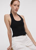 Halter-Neck Ribbed Tank
