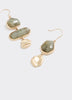 Asymmetrical Stone Pendant Earrings