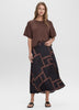Pleated Satin Midi Skirt