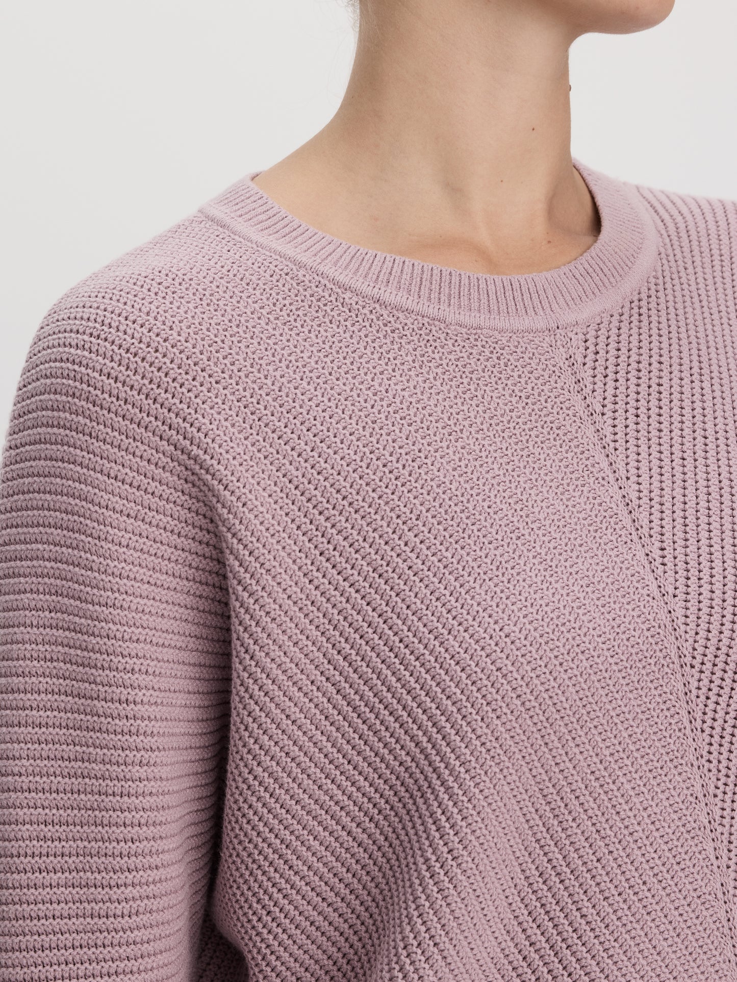 Long-Dolman-Sleeve Crew-Neck Pullover