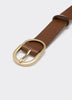 Leather Belt with Oval Buckle