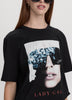 Short-Sleeve Crew-Neck Long T-Shirt with Print