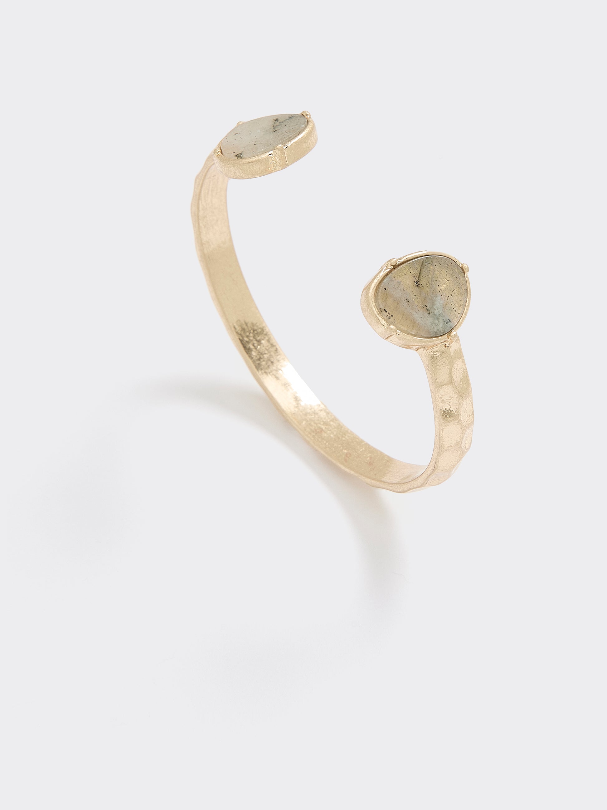 Open Cuff Bracelet with Semi-Precious Stones