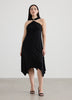 Sleeveless Halter Dress with Handkerchief Hem