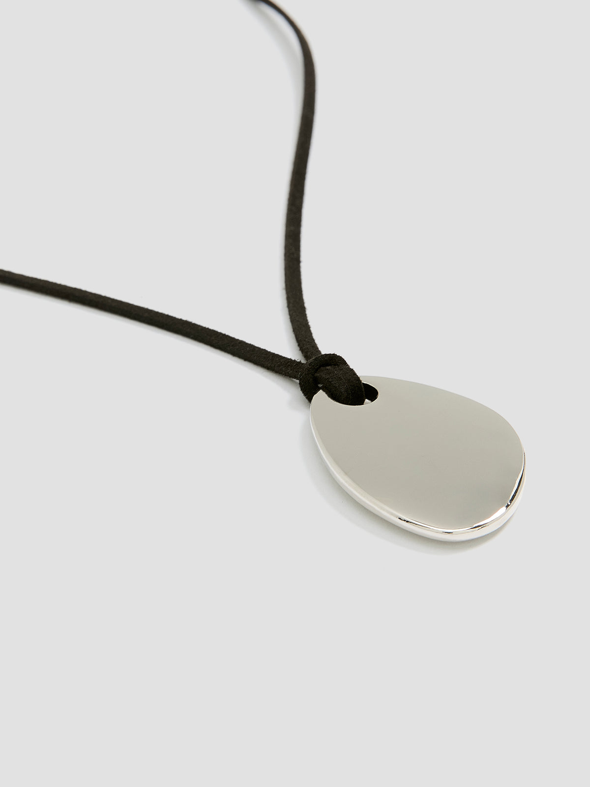 Suede Cord Necklace with Metal Pendant