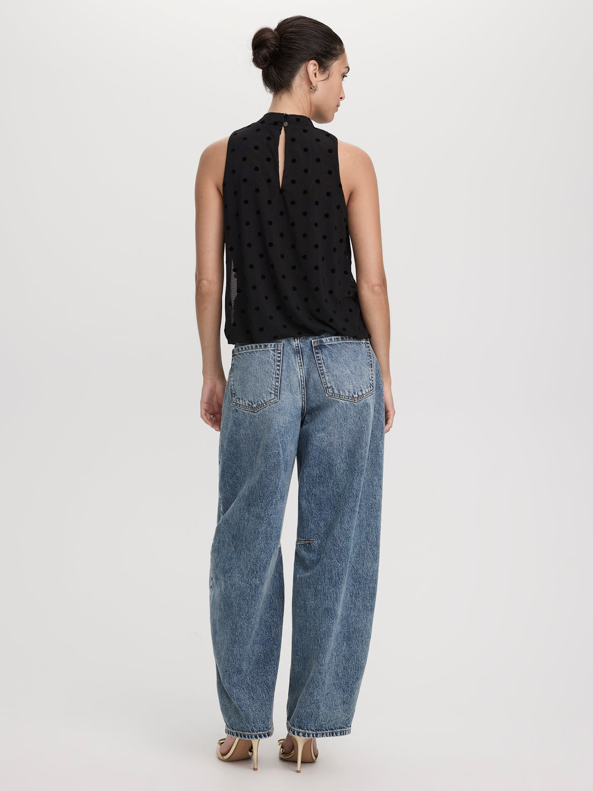 Mock-Neck Tank with Bubble Hem