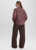 Striped Poplin Blouse with Side Shirrings