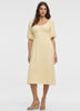 Short-Sleeves Scoop-Neck Empire Midi Dress
