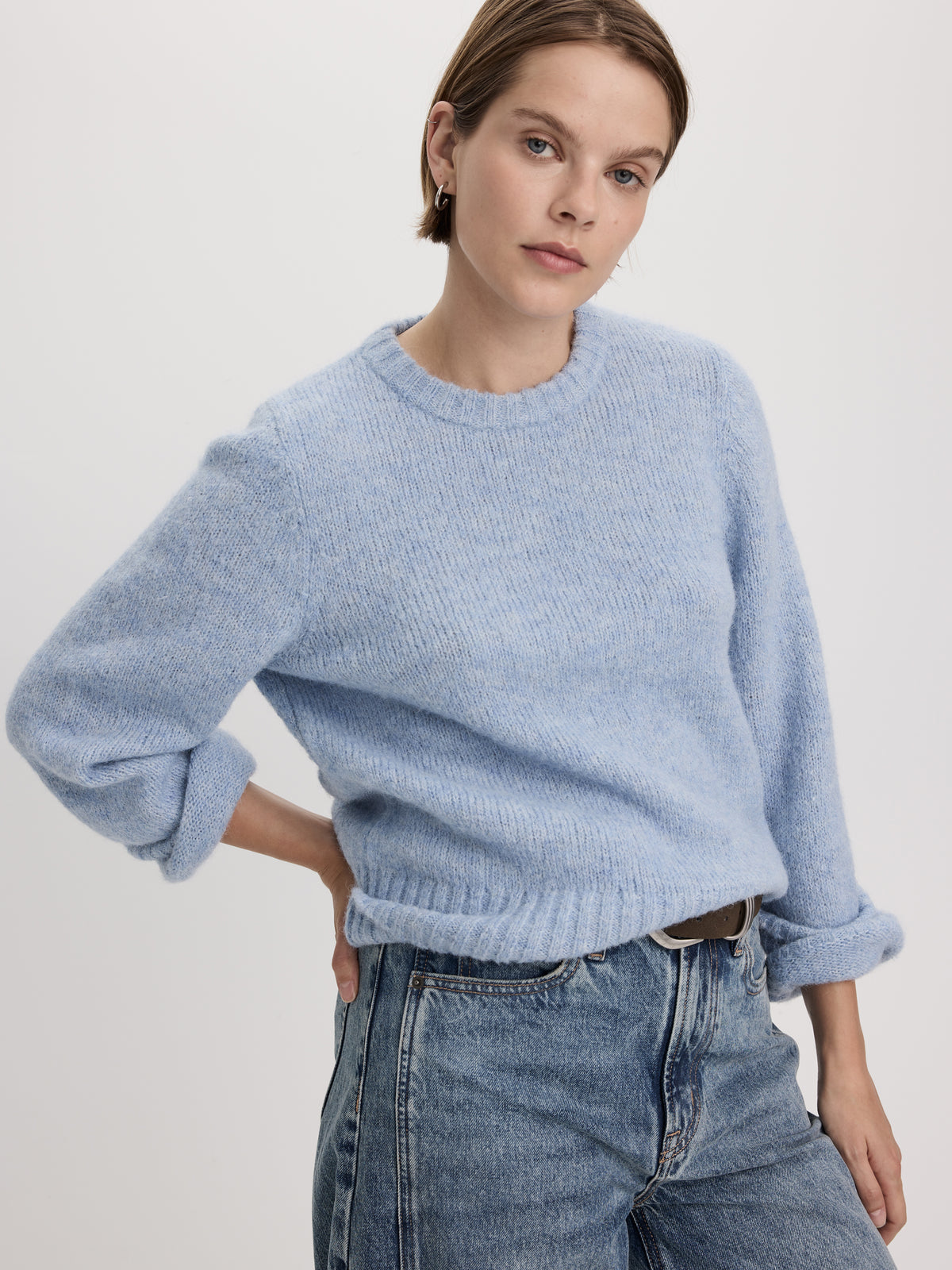 Long-Sleeve Crew-Neck Wool-Blend Sweater