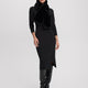 Long-Sleeve Midi Dress with Asymmetrical Slit