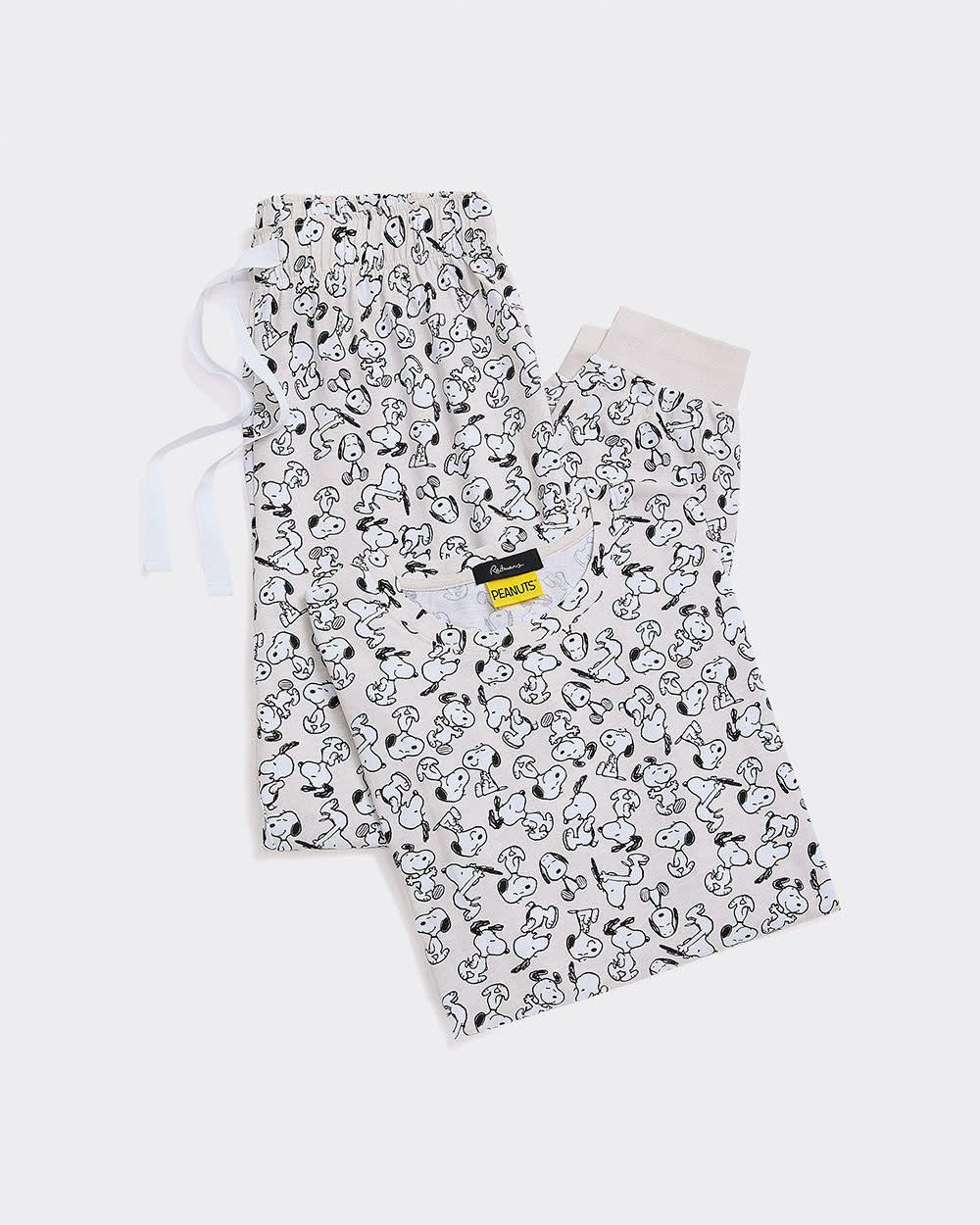 Long-Sleeve Top and Jogger Snoopy Cotton Pyjama Set