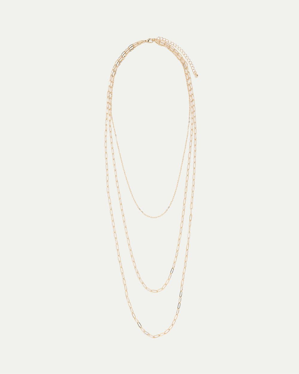Collier long avec chaînes trombone
