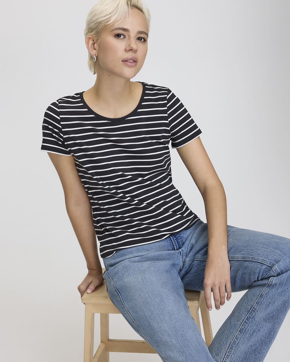 Striped Scoop Neck T-Shirt - R Essentials