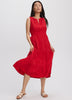 Sleeveless Split-Neck Midi Dress