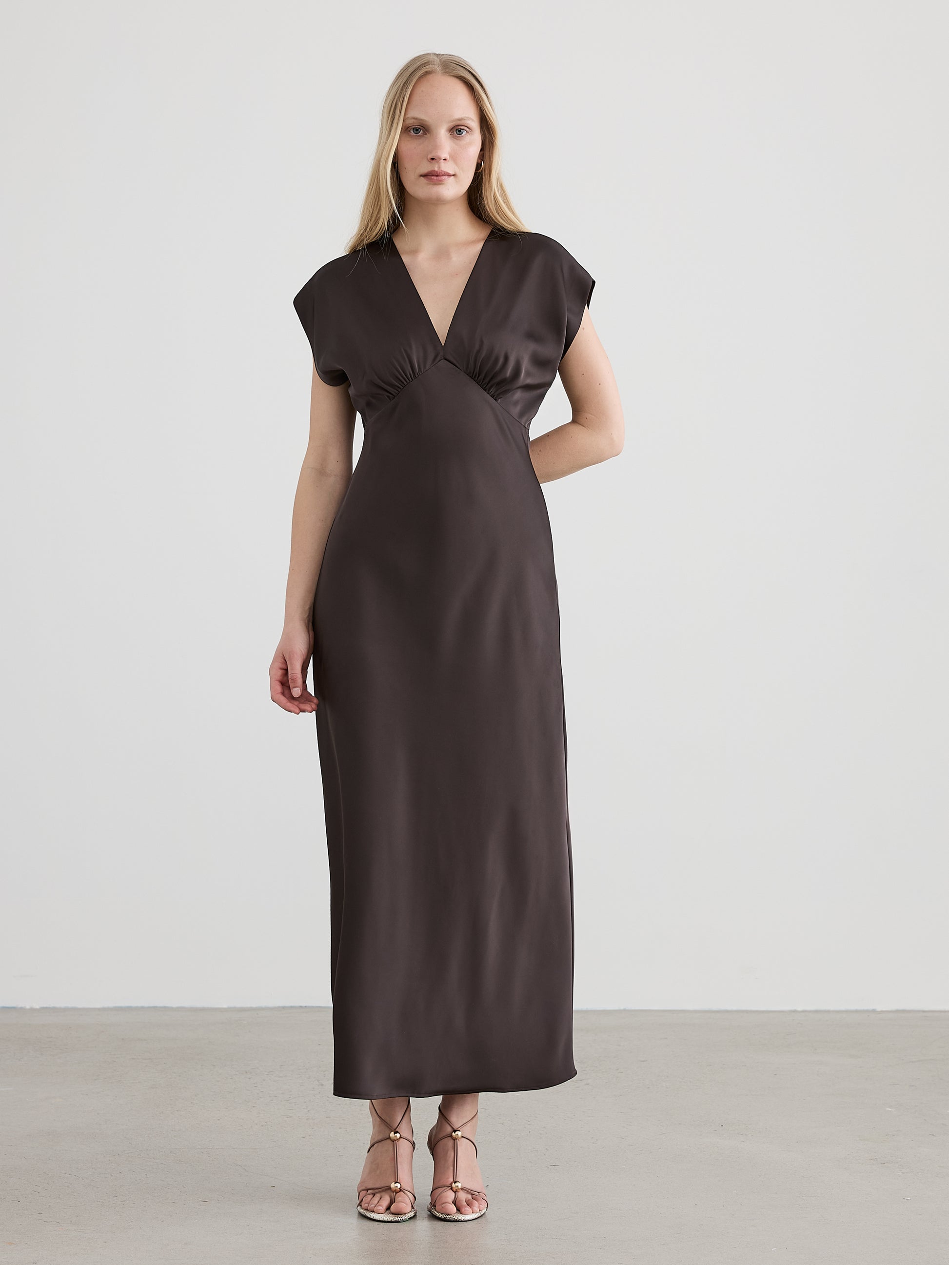 V-Neck Empire Maxi Dress