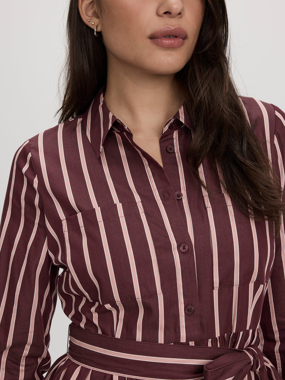 Long-Sleeve Midi Shirtdress