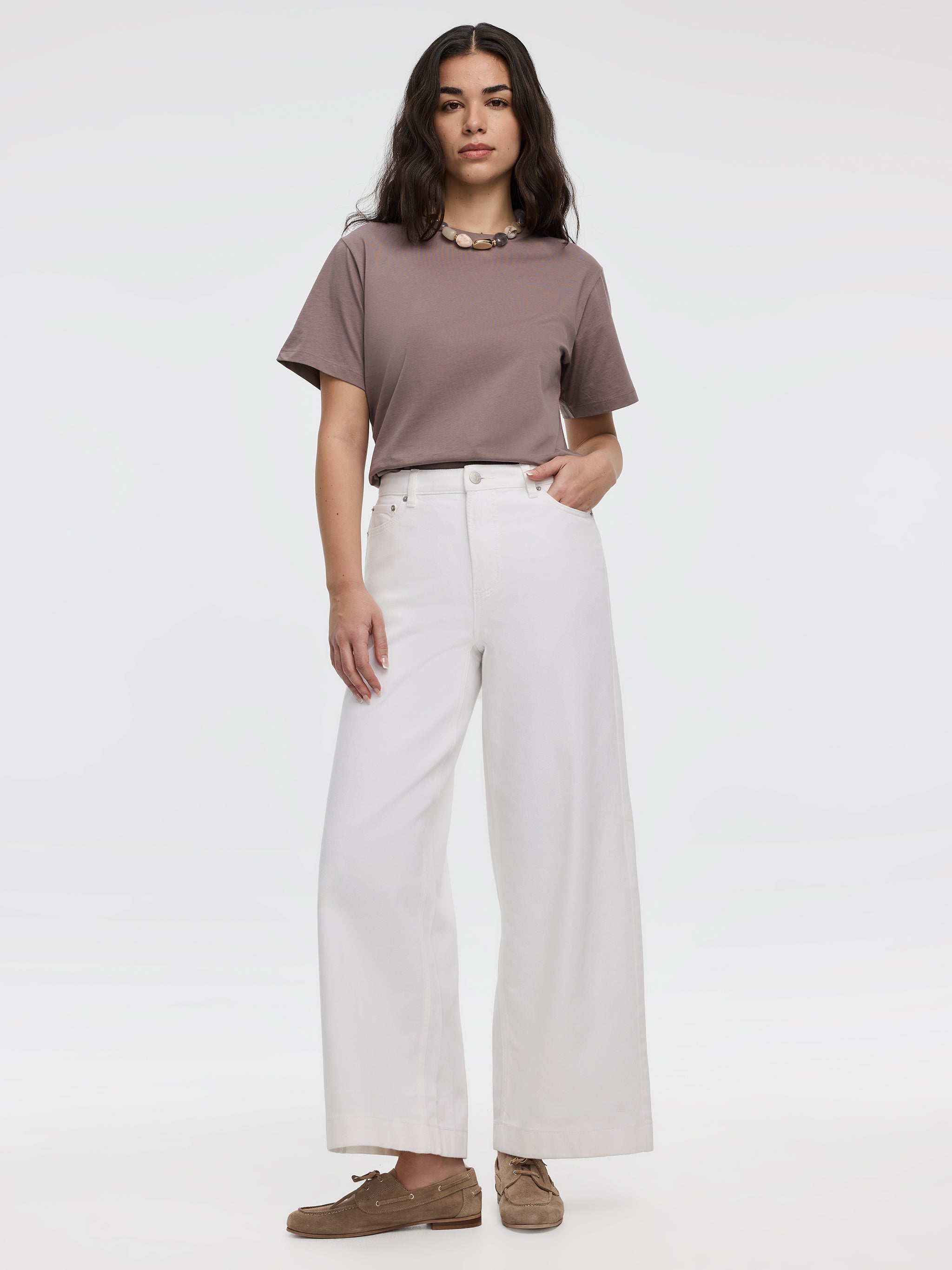 High-waisted wide-leg jeans, $49 (on sale) at Reitmans