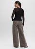 Long-Sleeve Crew-Neck Sweater with Sheer Yoke