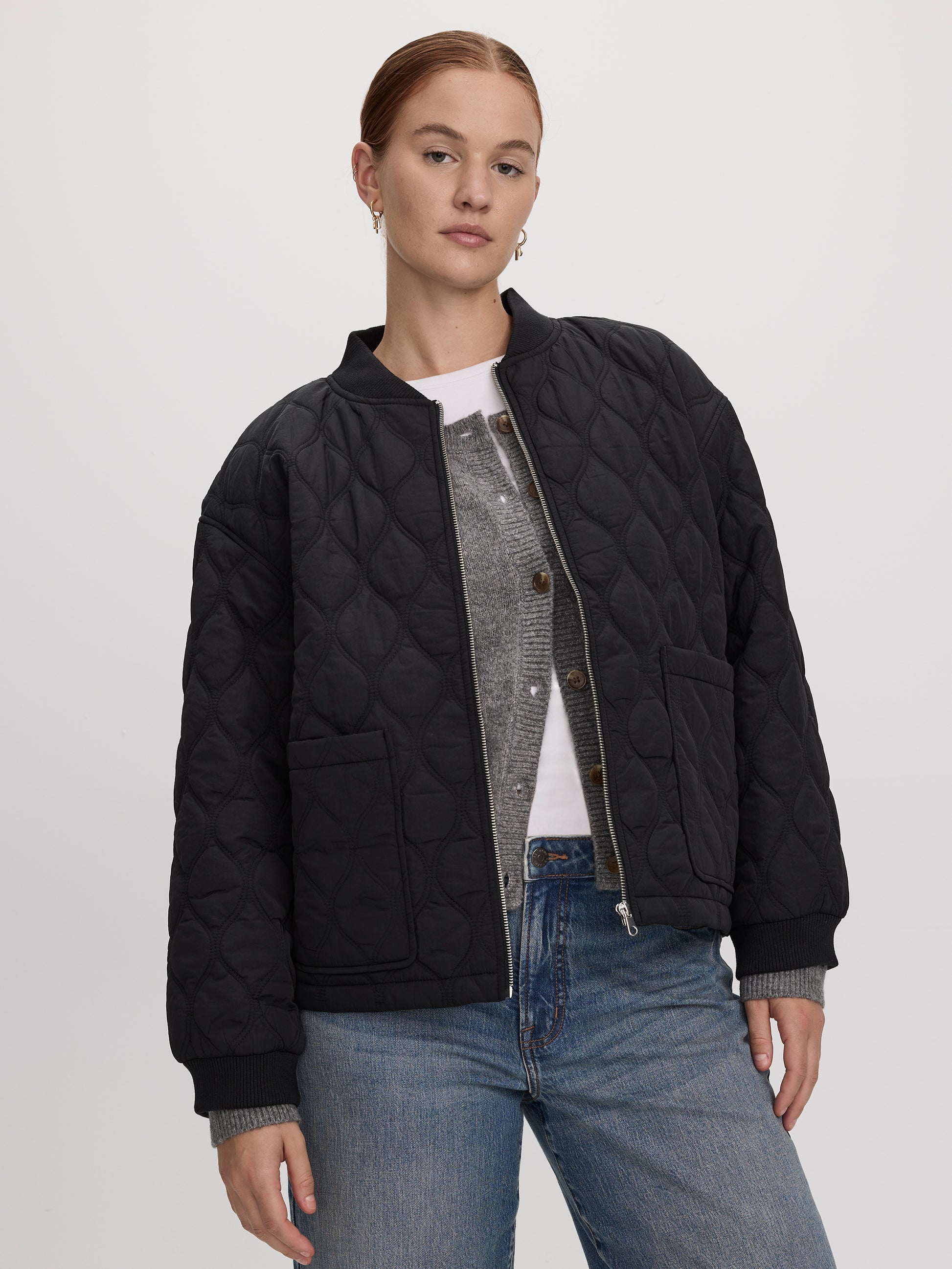 Quilted Bomber Jacket