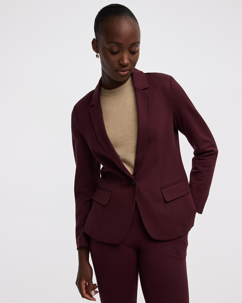 Veston ajusté en tricot à un bouton - Le Stretch Moderne (MD)